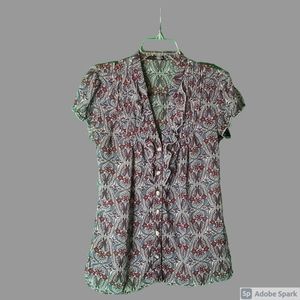 Short sleeve v neck Blouse